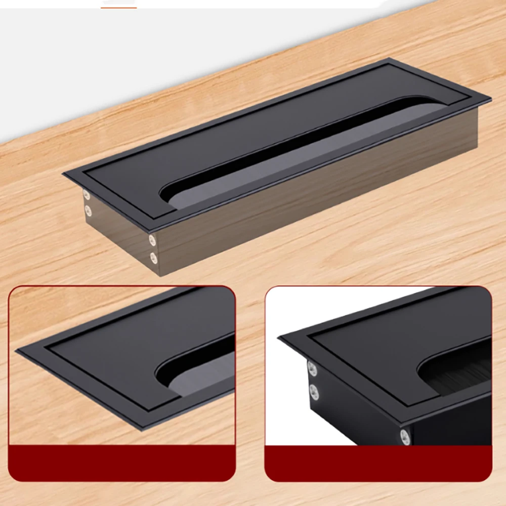 1Pcs Aluminum Alloy Desktop Hole Cover 100-600mm Office Furniture Hardware Cable Outlet Threading Box Cable Threading Organizer