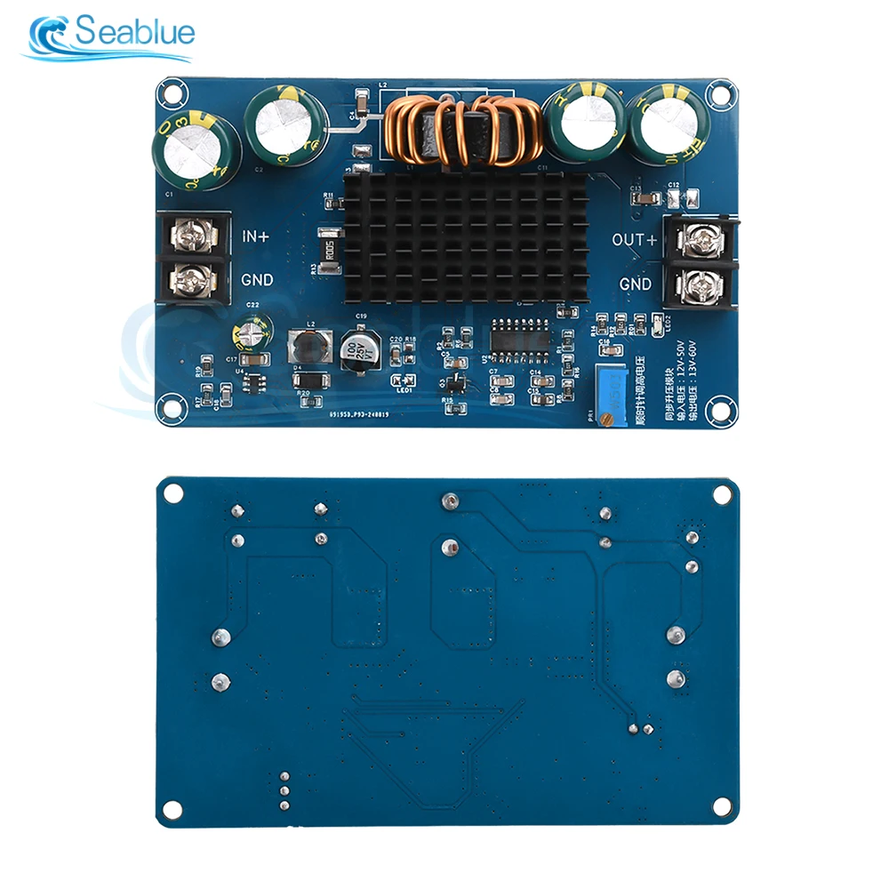 DC 12-50V to DC 13-60V 300W 12A Boost Converter CC CV Step-UP Module Adjustable Regulated Stabilized Voltage Power Supply