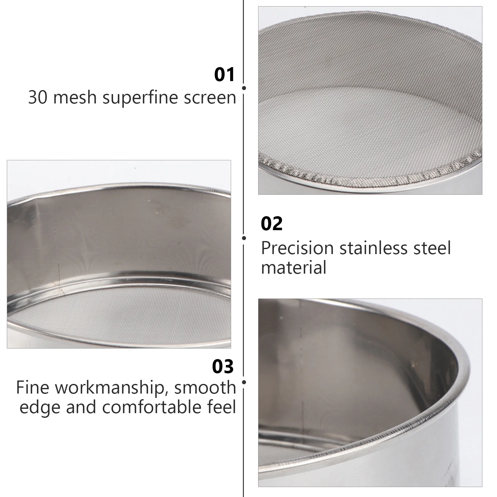 

Flour Sieve Sifter for Baking Cake Strainer Stainless Steel Powdered Sugar Net Sifting Strainer Sifting
