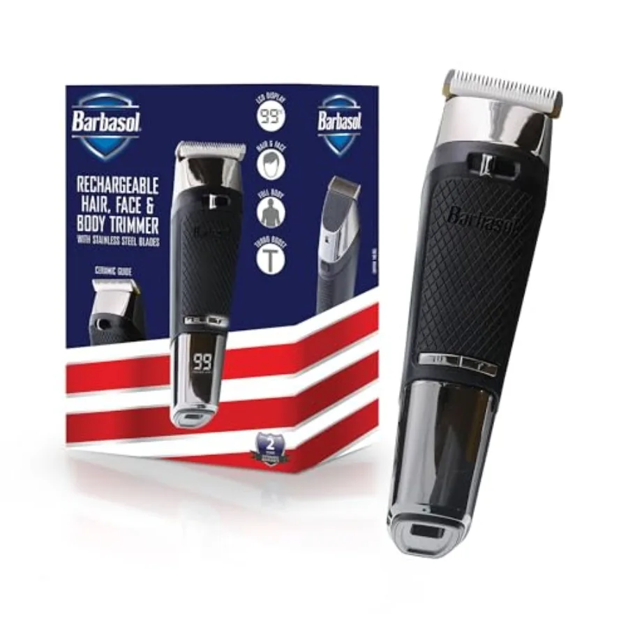 

XTREME Barbasol Hair Face and Body Trimmer Easy Use for Facial and Body Hair Removal Durable Stainless Steel Blades Silver