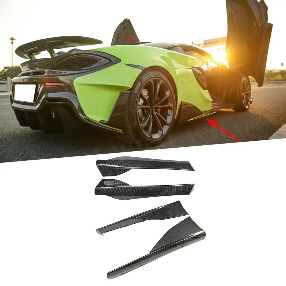 

4PCS Dry Carbon Fiber Side Skirts Aprons For McLaren 540C 570S 570GT 600LT Style Side Bumper Lip Spoiler