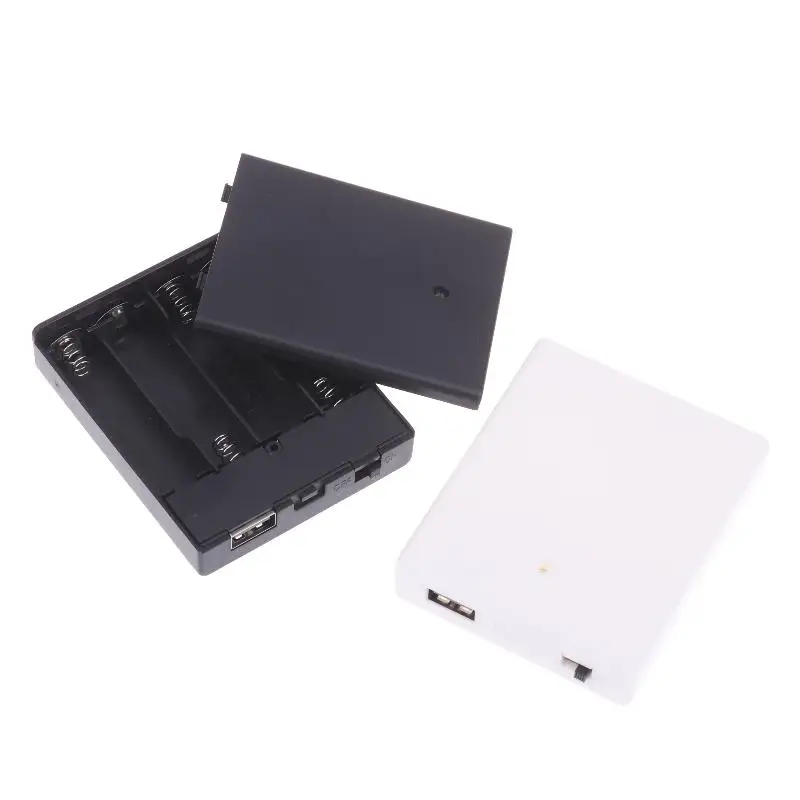78*64*19mm Portable USB Power Supply Battery Box Mini 4AA Battery Holder Storage Box Case For LED Strip Light Accessories 2Color