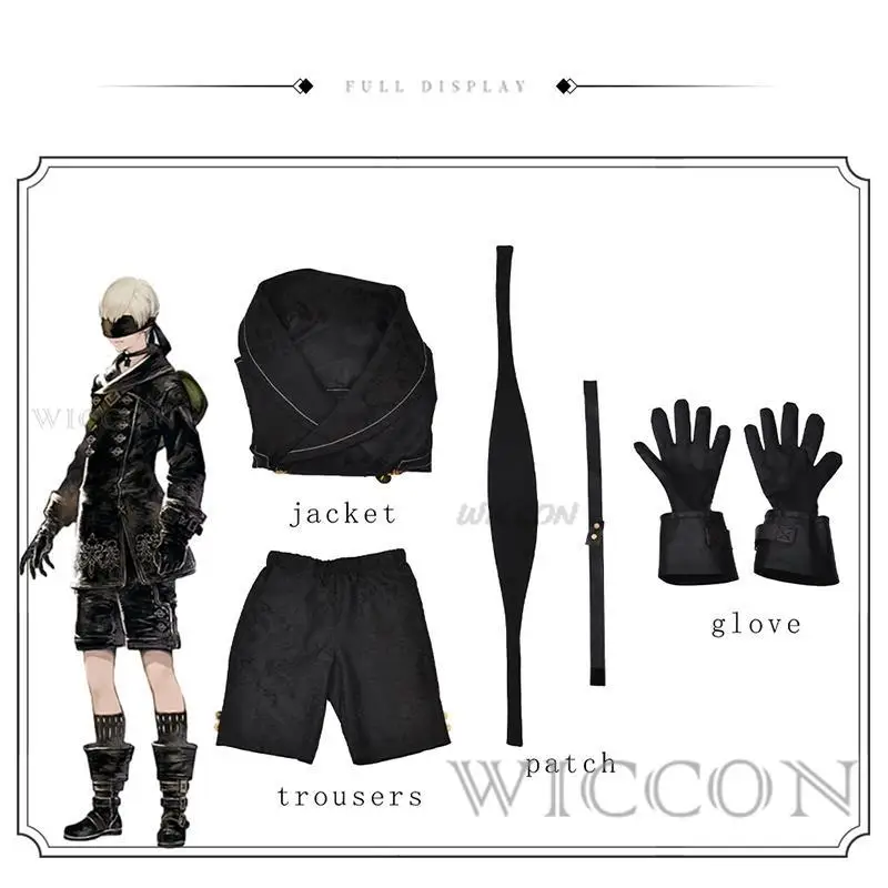 Spiel Anime NieR:Automata Cosplay 9S Cosplay Cotsume YoRHa Nr. 9Typ S Uniform Jacke Hose Eye Wear Handschuhe Halloween Anzug