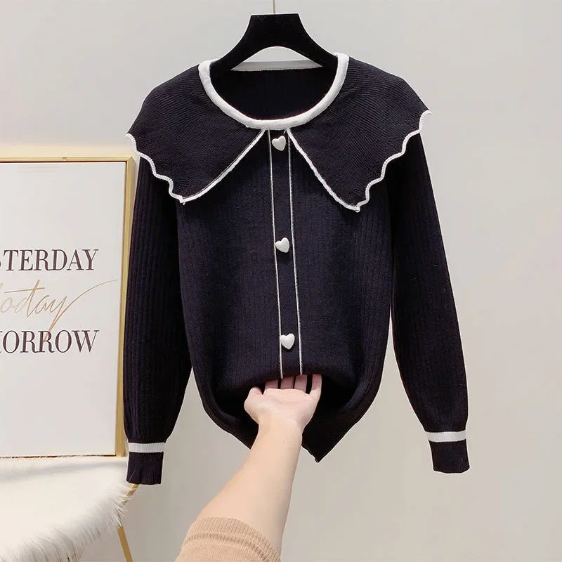 2023 Frauen Süßigkeiten Farben Pullover kawaii süße Mode Herbst Winter O-Ausschnitt Pullover Langarm lässig Pullover Strick oberteile Mädchen