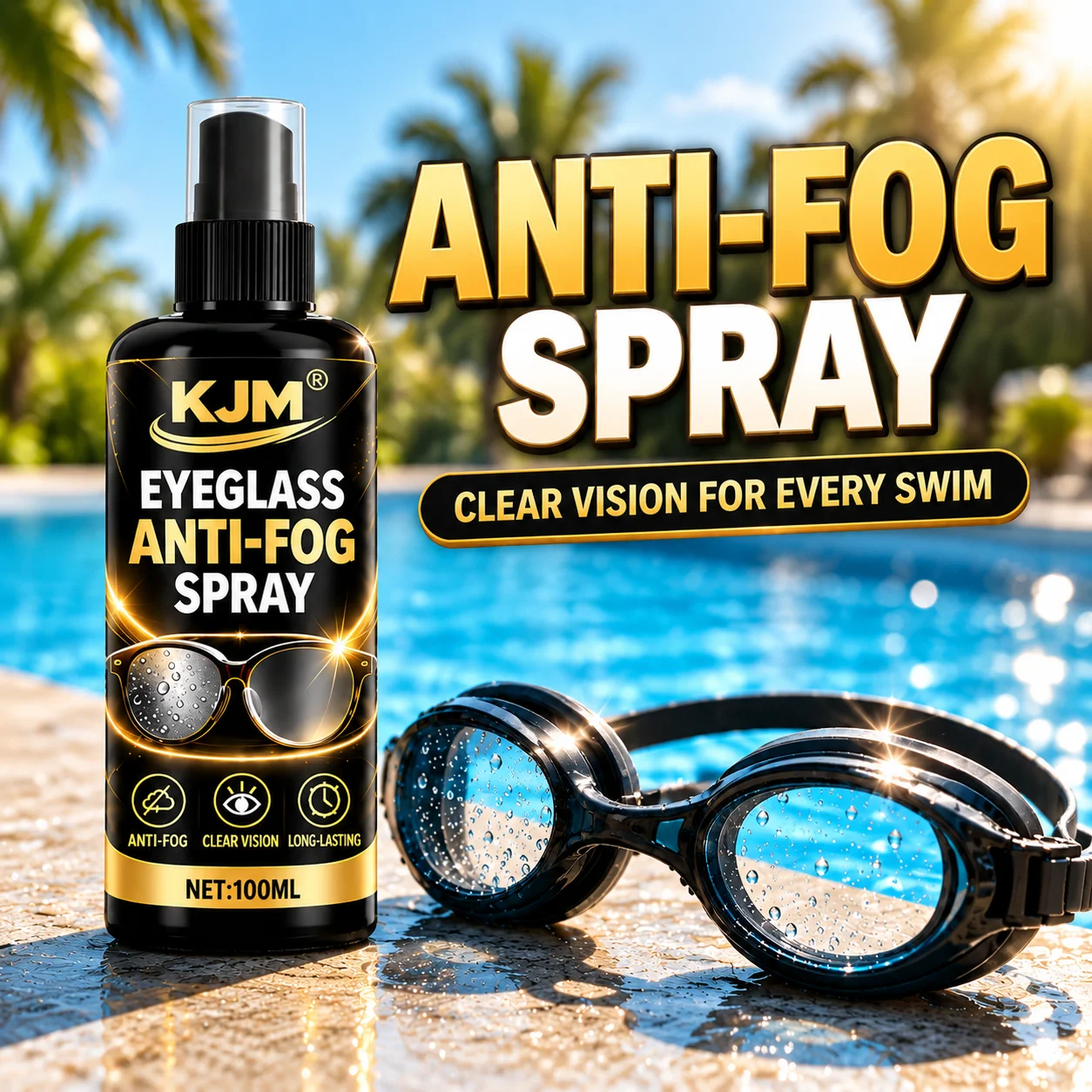 Goggles Swim - Spray anti-buée KJM pour lunettes de