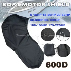 600D Black Boat protezione completa del coperchio del motore fuoribordo nero per motore 6-225HP impermeabile antigraffio Sunsh ade antipolvere