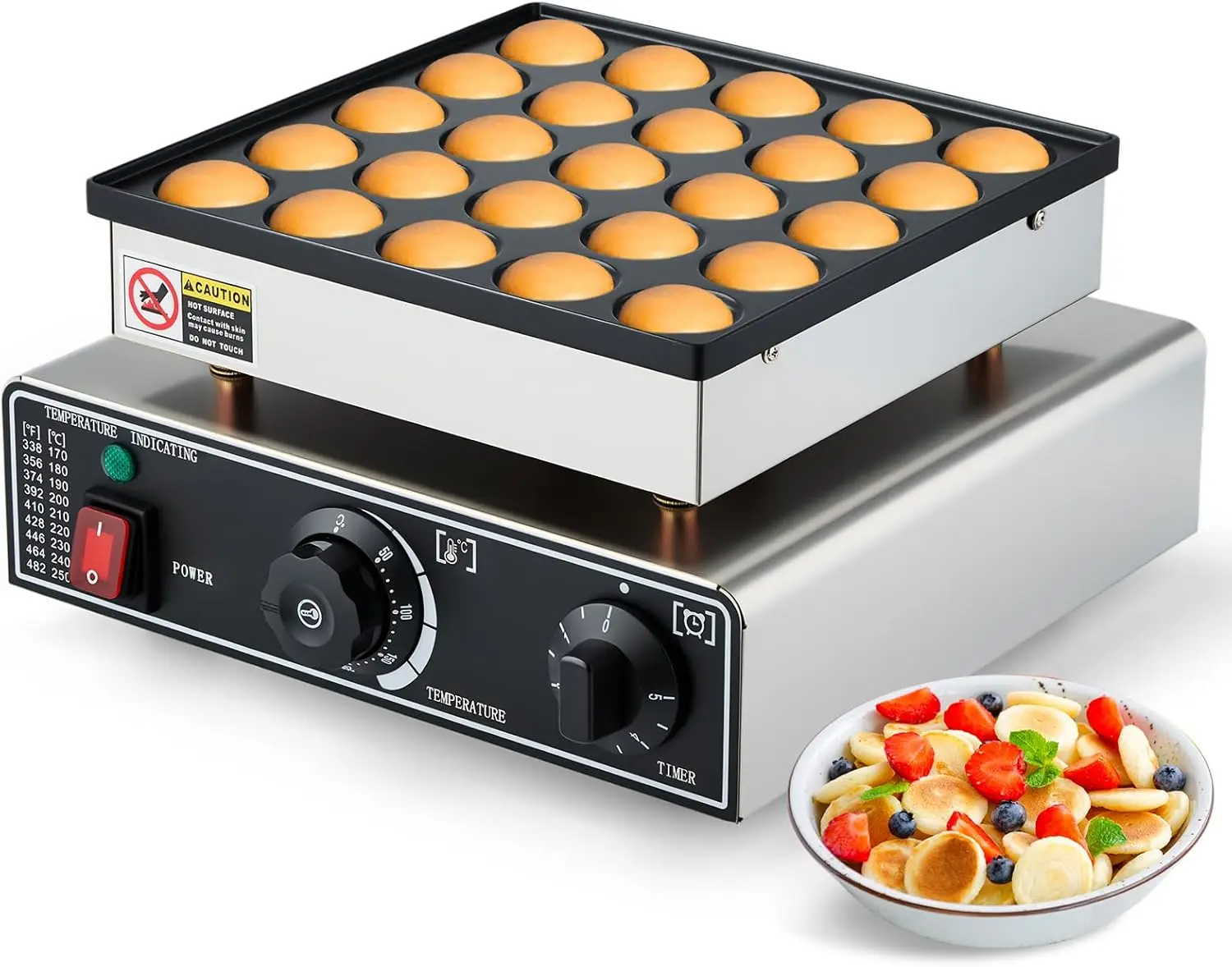 

Commercial Mini Dutch Pancake Maker, Non-stick Grill for Waffles, Hotcakes - Breakfast, Snacks, Desserts
