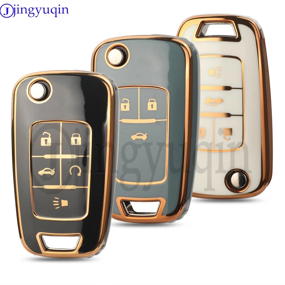 jingyuqin 3/4/5 Buttons Soft TPU Car Key Case For Opel/Buick/Chevrolet Cruze Epica Lova Camaro Impala Aveo Malibu Sail Orlando 