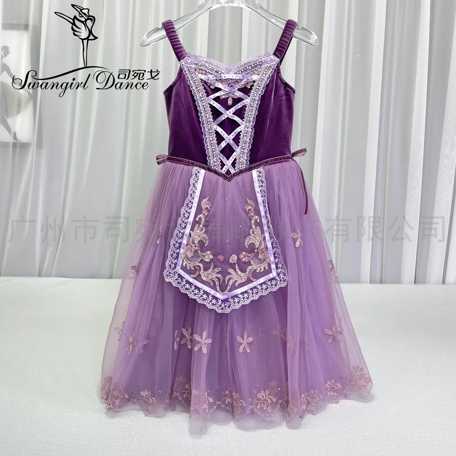 Girls Custom Made Professional  Coppelia Romantic Ballerina Stage Costume royal purpe  Ballet Dress WG2545