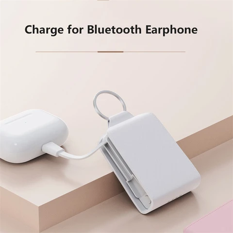 Мини-брелок Power Bank 2000 мАч Портативное зарядное устройство для iPhone 17 16 Samsung Xiaomi Huawei Powerbank Station Внешний аккумулятор