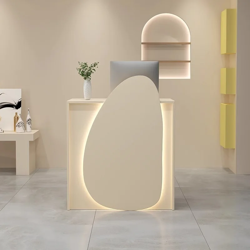 

Unique Glamor Reception Desk Elegant Luxury Display Organizer Reception Desk Standing Salon Bancone Reception Home Furniture