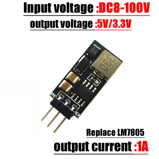 DC-DC 8V-100V TO 5V 3.3V 1A regulator napięcia zasilacz 3PIN TO-220 12V 24V 36V 48V 60V 72V Buck Converter Zastępuje LM7805