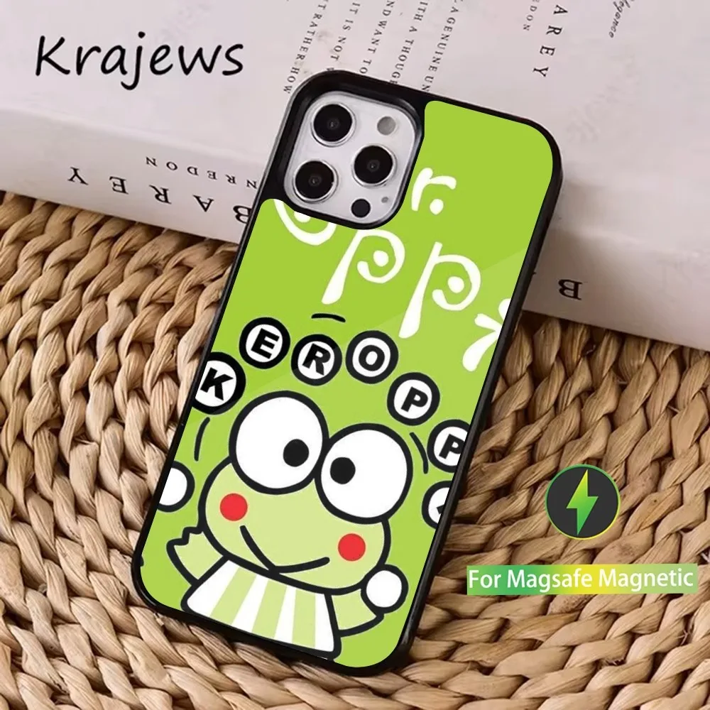 Cartoon K-Keros K-Keroppis Phone Case  For iPhone 16,15,14,13,12,11,Pro,Max,Plus,Mini, Magsafe,Magnetic Wireless Charging Case