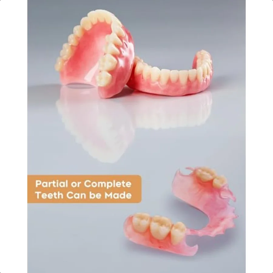 طقم أسنان افعل ذلك بنفسك مجموعة كاملة من الأسنان المزيفة العلوية والسفلية لمجموعة أدوات إصلاح الأسنان المزيفة سهلة ومريحة