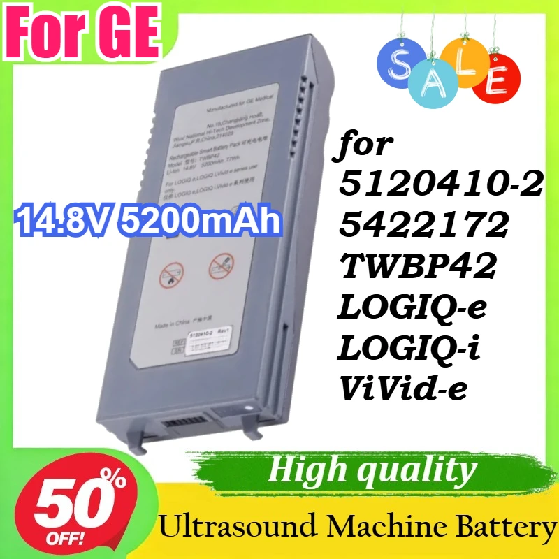 

14.8V 5200mAh For GE 5120410-2 5422172 TWBP42 LOGIQ-e LOGIQ-i ViVid-e Ultrasound Machine Battery