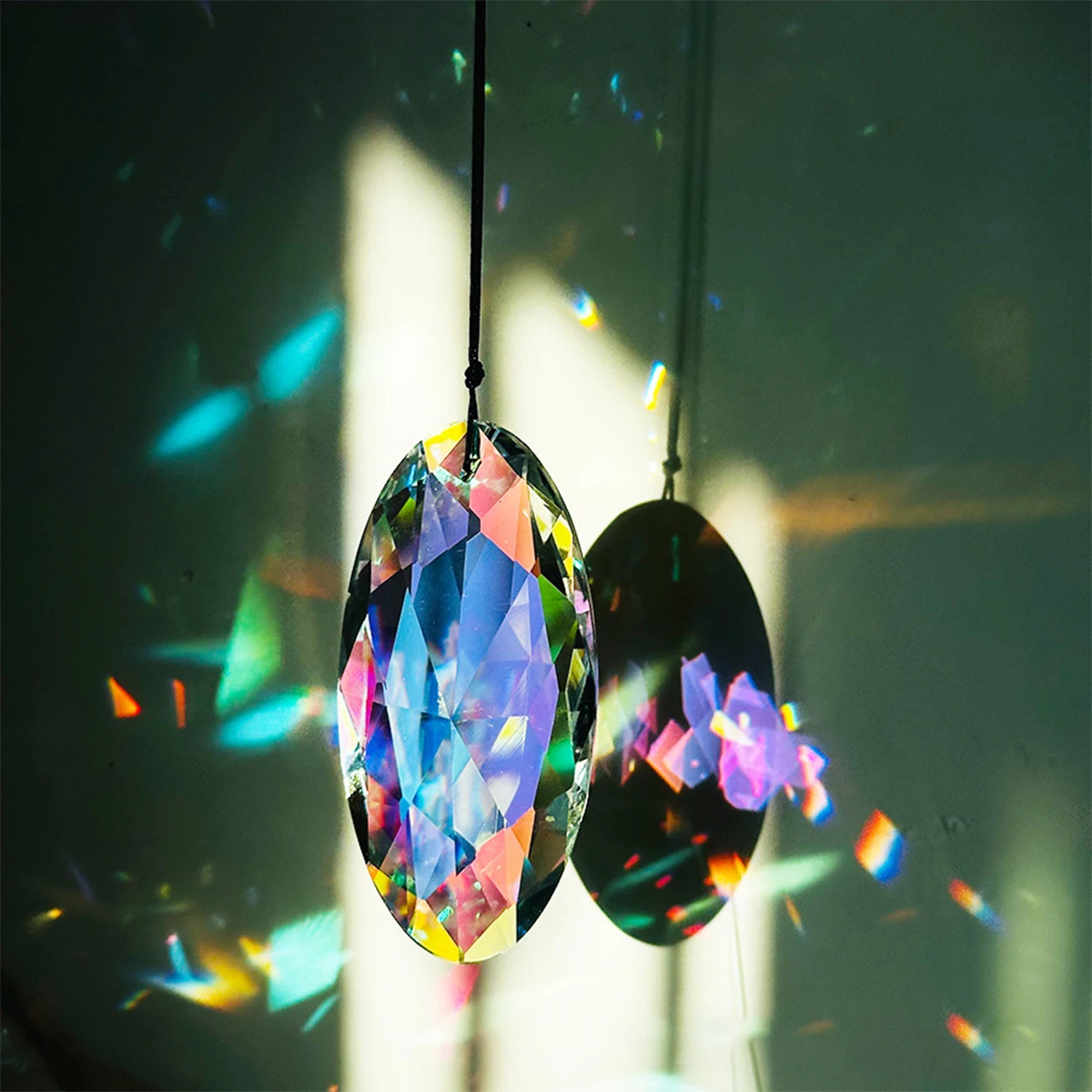 Ab Coated Window Hanging Crystal Prism Sun Catcher Rainbow Maker Glass Hanging Pendant Ornaments For Home Garden Decoration