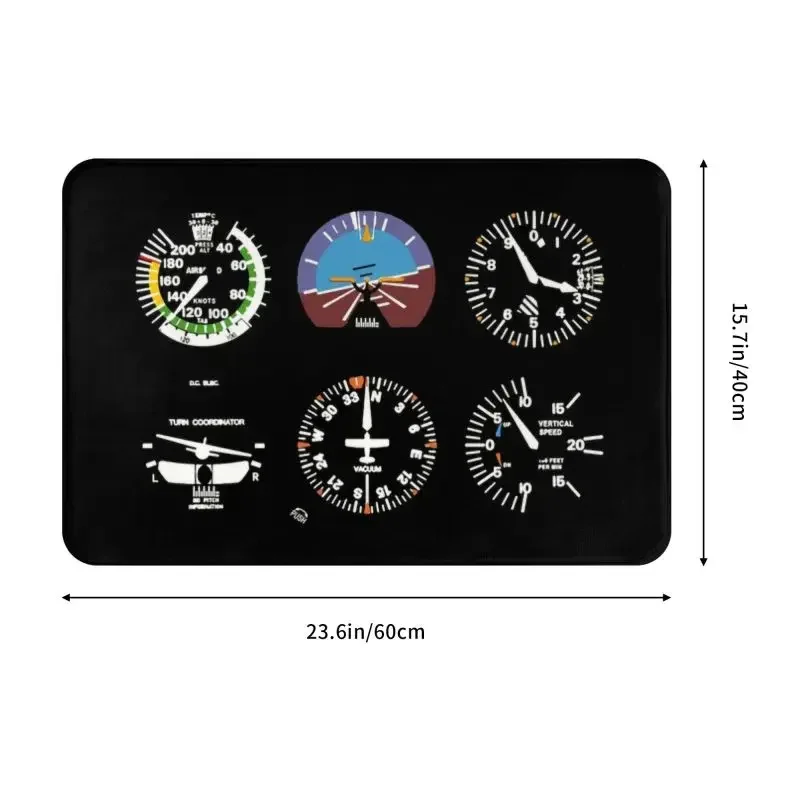 Cockpit Six Dials Flight Simulator Pilot Floor Door Bath Kitchen Mat Airplane Aircraft Doormat Living Room Entrance Carpet Rug