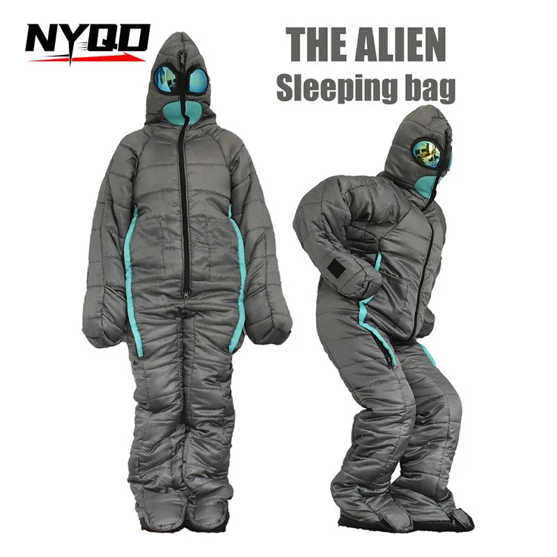 Saco de dormir alienígena walkable, saco de dormir en forma humana, saco de dormir cálido para acampar, equipo de camping, saco de dormir invierno