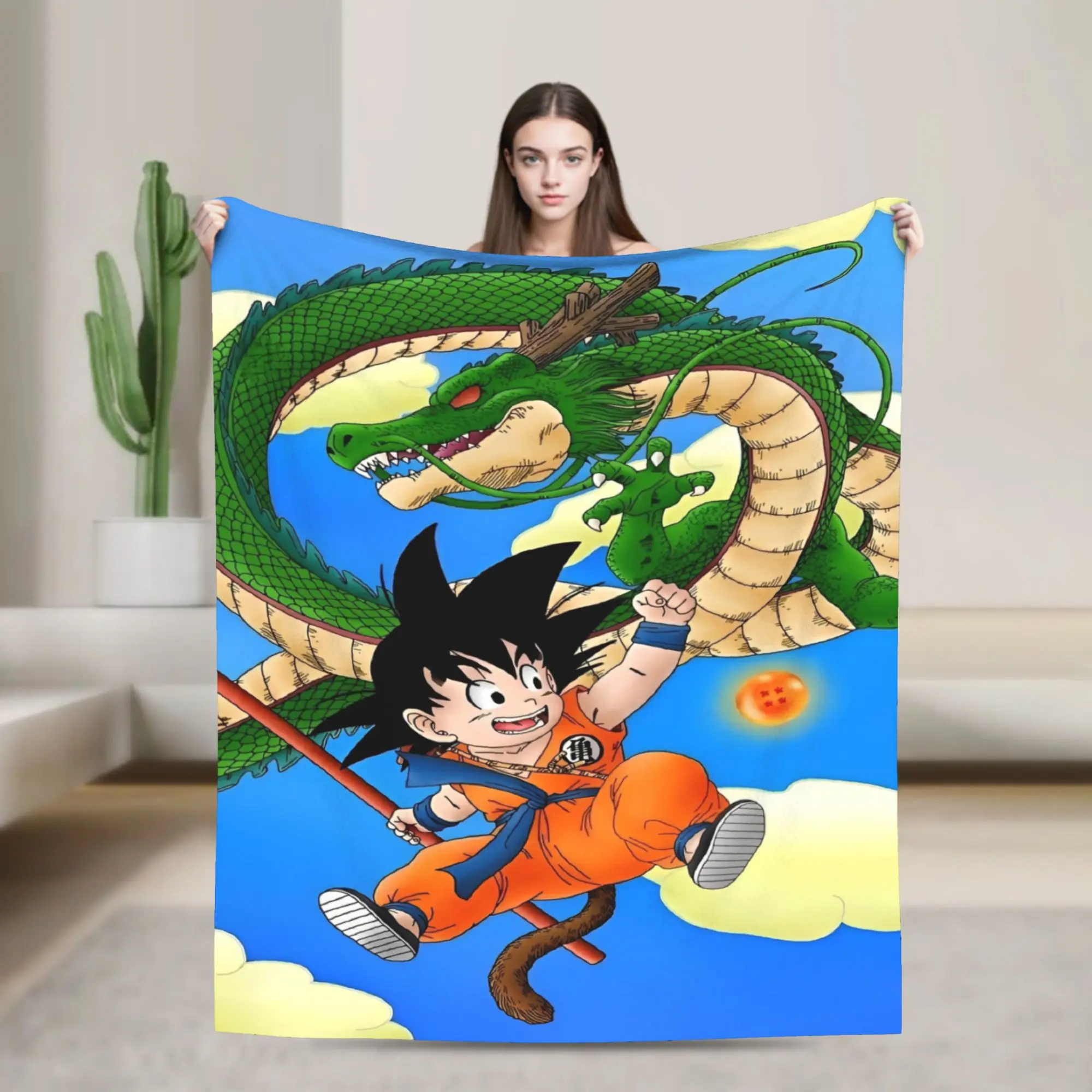Anime D-Dragons B-Balls Blankets  Decorative Flannel Bedding Throws For Couch Chair Sofa Bed Warm Customized Quality Bedspread