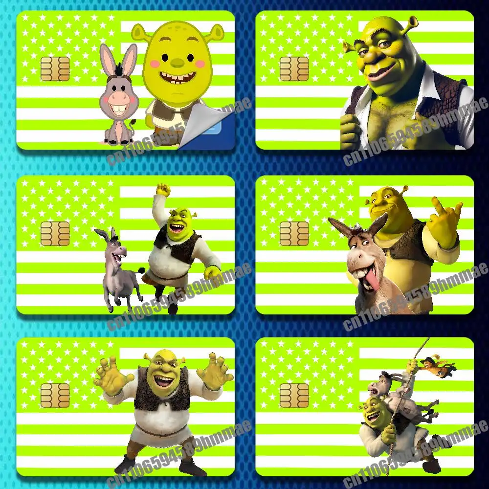 

For Green USA America Ogre S-Shrek Sticker Case Credit Bank Film ID Decorative Self-adhesive Card Cover Skin