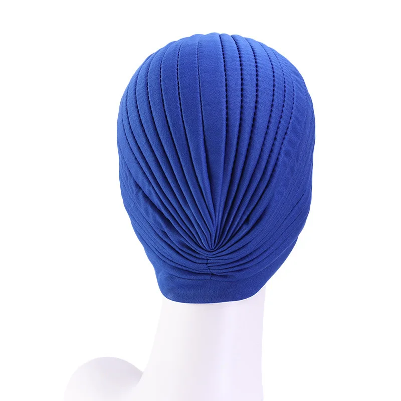 Twist Turban Caps Women Knot Muslim Hijab Shiny Indian Hat Sleep Night Cap Casual Solid Color Headscarf Stretch Head Wrap