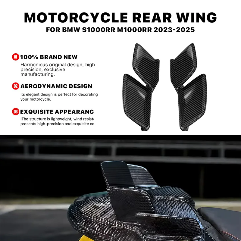 

For BMW S1000RR M1000RR 2023 2024 2025 Motorcycle rear tail wing spoiler aerodynamic wing side winglet windshield wing aileron