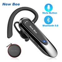 New Bee B45 Bluetooth Earpiece V5.0 Wireless Headset CVC8.0 Noise Reduction Earphones Mic Mute Handsfree for Business Driving