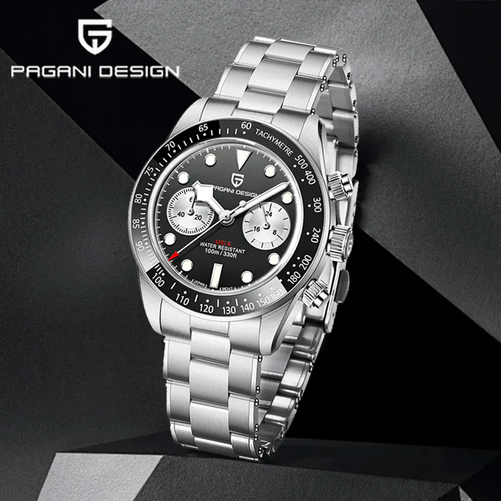 Pagani design men's watch 2026 new business BB Panda dial chronograph fashion quartz watch men's VK64 waterproof watch Sapphire