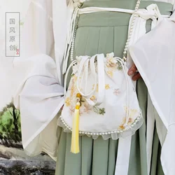 Female Bag New Fashion Spring and Summer Small Bag Chinese Style Fairy Purse Hanfu Embroidery Ancient Wind Messenger Bag Female