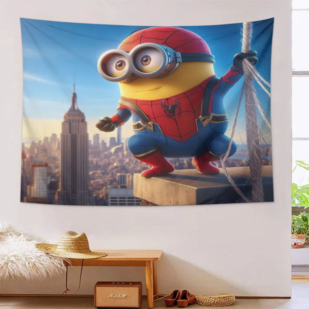 Minion Minions Fabric Tapestry    for Wall Bedroom Room Decorating Items