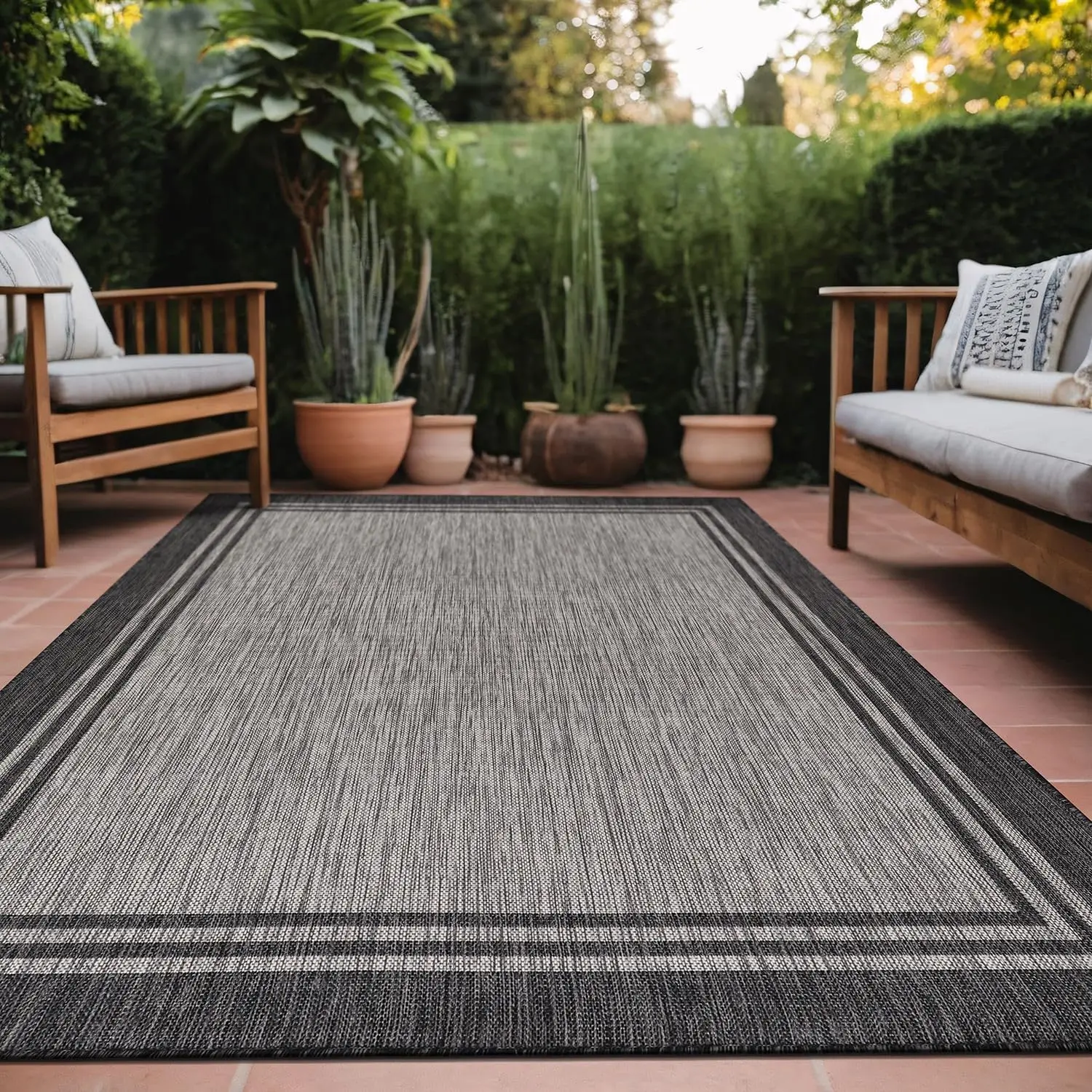 

Comfort corner Outdoor Rug Washable Outside Carpet for Indoor Patio Porch Waterproof Easy Cleaning Non Shedding Area Rugs 5 x 7