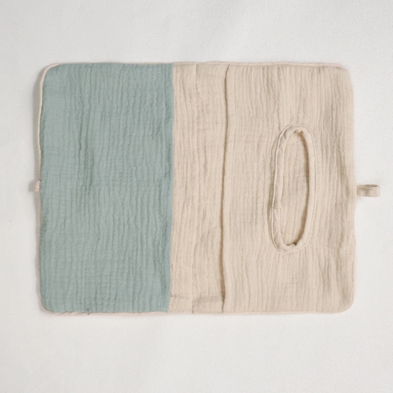Cotton Baby Crib Hanging Storage Bag Featuring Multiple Pockets for Diapers Wet Wipes and Feeding Bottles 425F