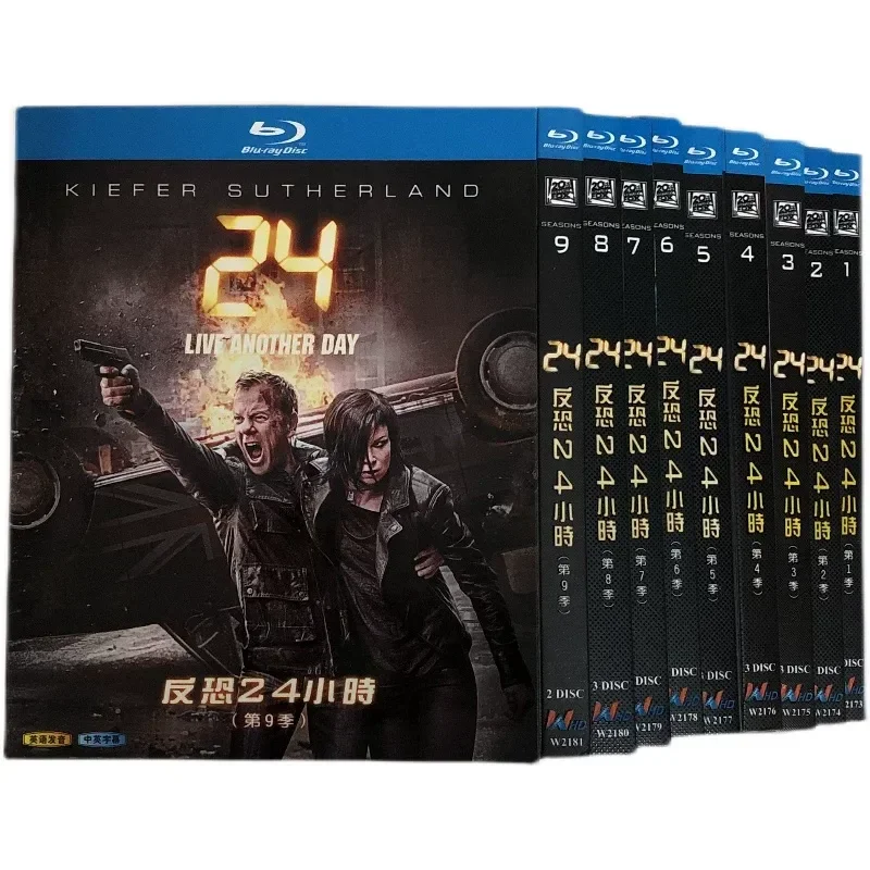 BD Blu-ray American TV Series Anti-terrorism 24 Hours Seasons 1-9 Official Version High Definition 46 Disc Box Set