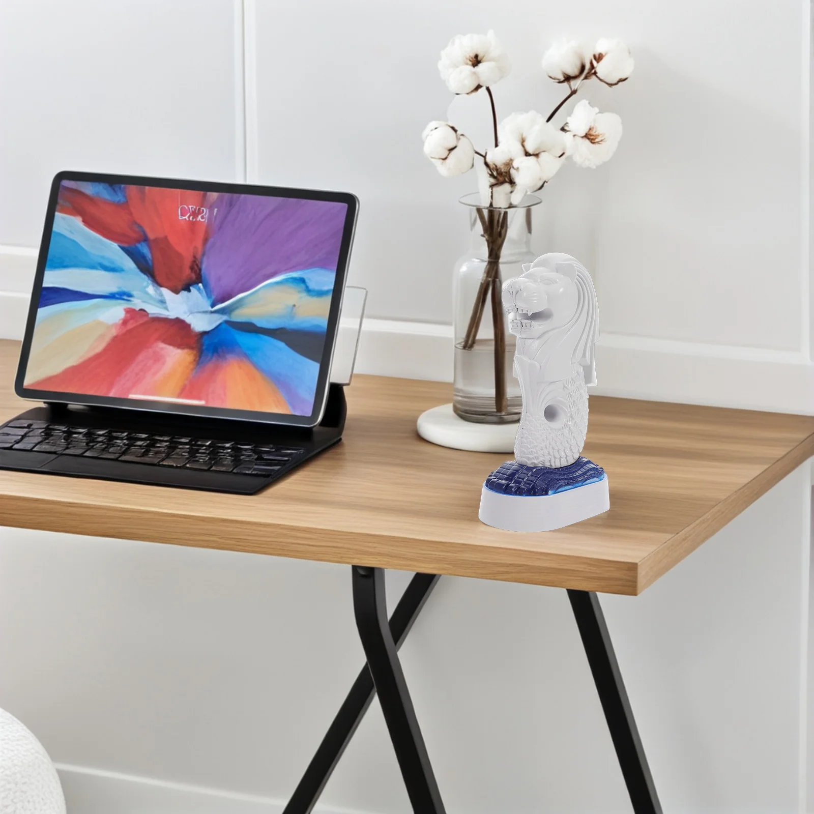 

Singapore Merlion Tabletop Lion Sculpture Unique Architectural Art Piece Home Office Decor Wine Cabinet Bookshelf Decoration