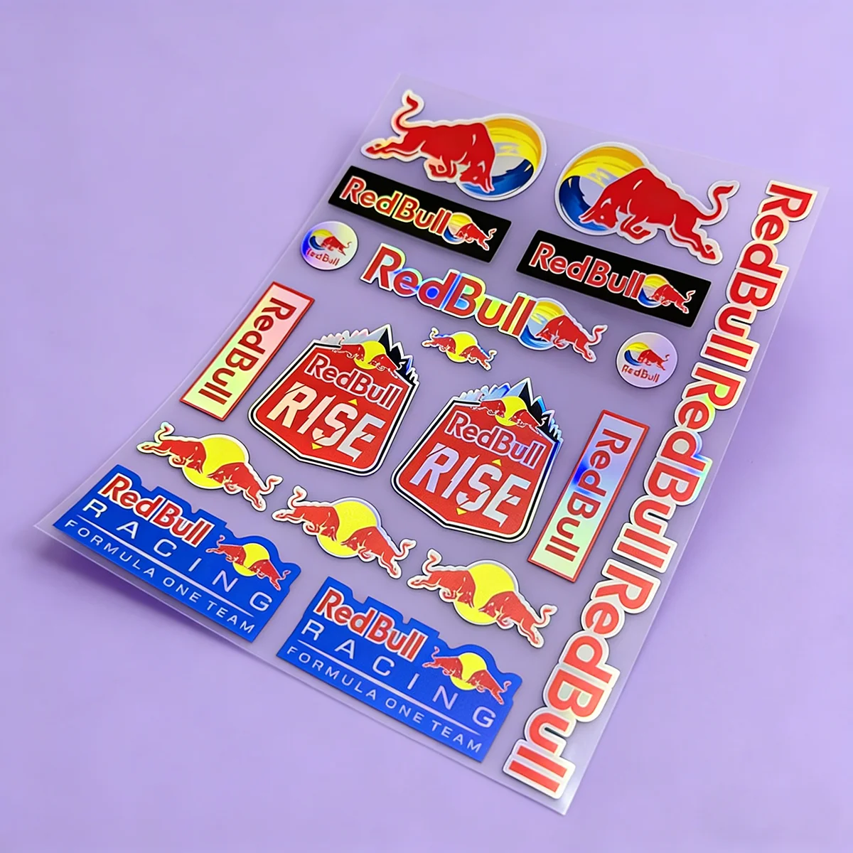 

Набор универсальных светоотражающих наклеек для мотоциклов с логотипом Red Bull, не оставляющие следов