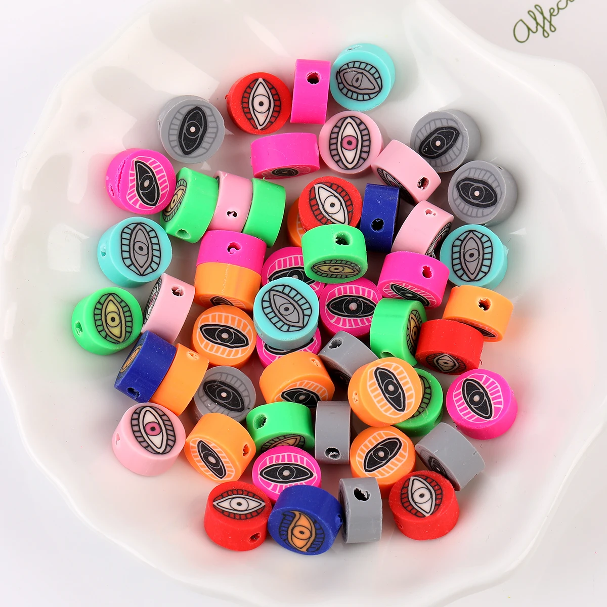 

100 pcs/pack Long eyelashes Soft pottery sliced loose beads DIY beaded bracelet necklace bag jewelry accessory material