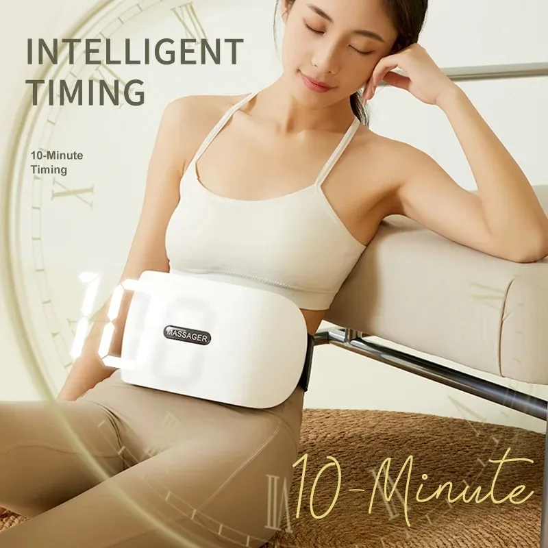 Electric Abdominal Massager Fully Automatic Neck Back Waist Massage Bian Stone Tummy Kneading Instrument Wireless Protable Gift