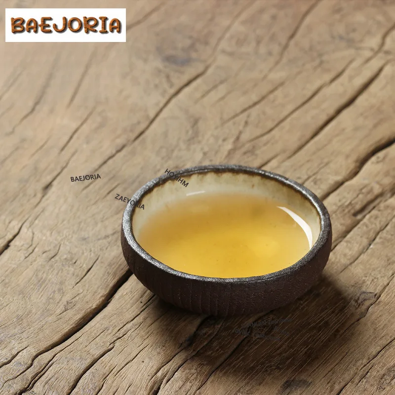 BAEJORIA 50ml Hold Hands Crude Pottery Teacup Creative Tea Bowl Mug Tea-tasting Fragrance Cup Chazhan Master Cups Drinkware Gift