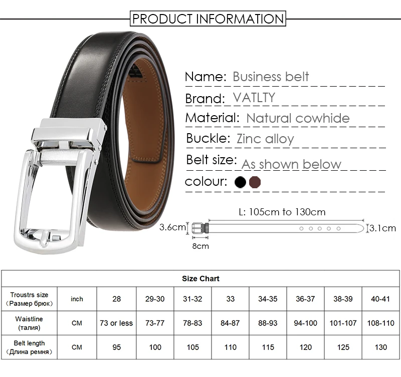 2022 Men's Genuine Leather Belt Hard Alloy Automatic Buckle Natural Cowhide 31mm Business Belt For Male Suit Non-porous Girdle