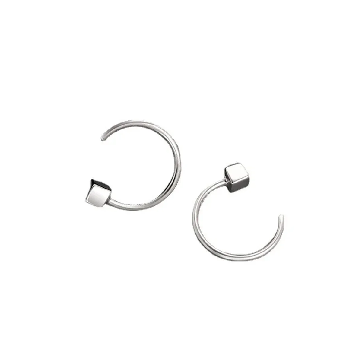 2pcs Vintage Minimalist Square Stud Earrings for Teens,Stainless Steel Tragus Cartilage Helix Ear Piercing Jewelry