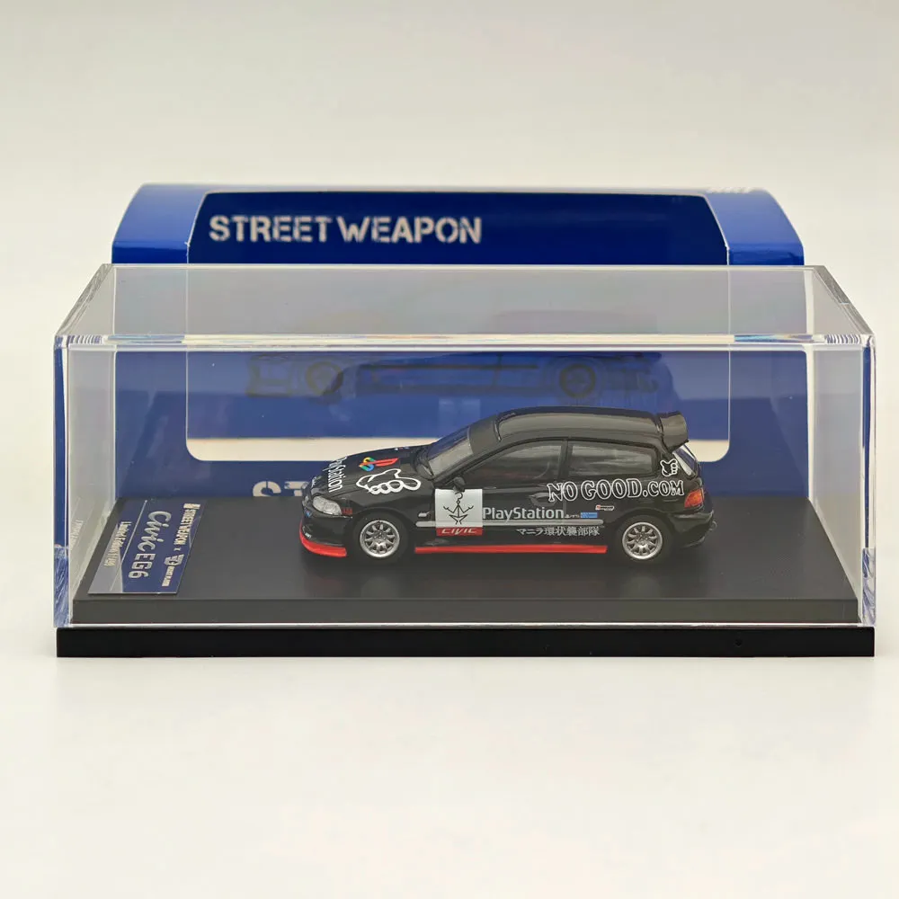 Street Weapon SW 1:64 for CIVIC GEN.5 Spoon EG6 PLAY STATION Diecast Models Car Collection Auto Toys Gift