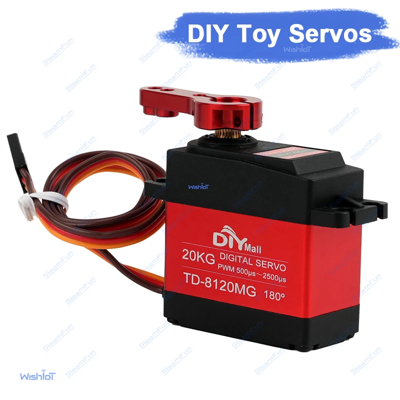 Digitaler Servo 20kg Wasserdicht Metallgetriebe Hohes Drehmoment 180/270/360 Grad Winkel für RC Auto Ferngesteuertes Auto Modellfahrzeug Spielzeug TD-8120MG