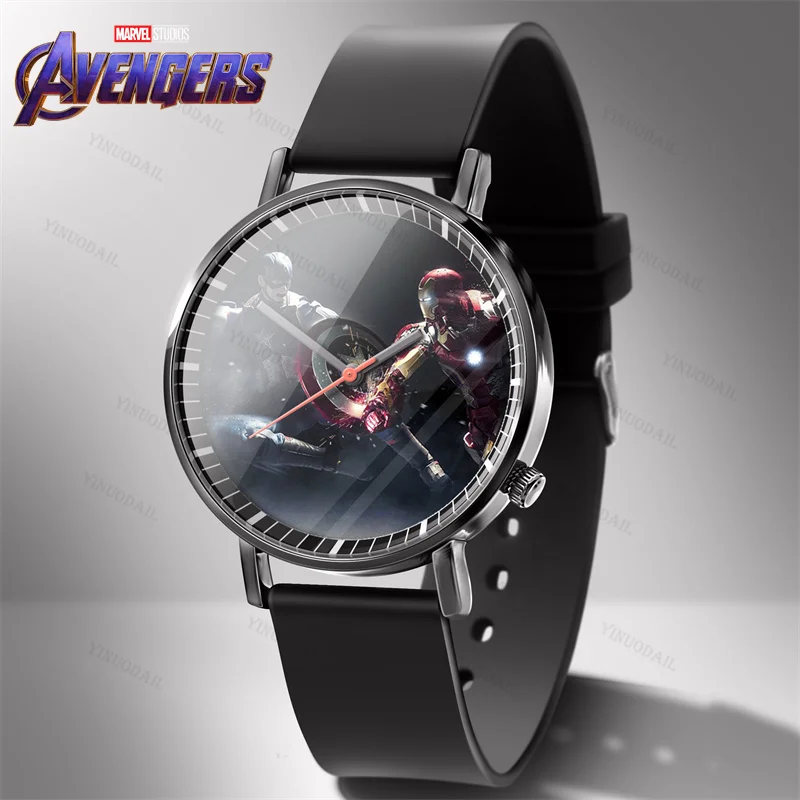 Spiderman Marvel Avengers Fashion Watch for Men Reloj Hombre Quartz Wristwatches Student Relogio Masculino Cartoon Figures Gift