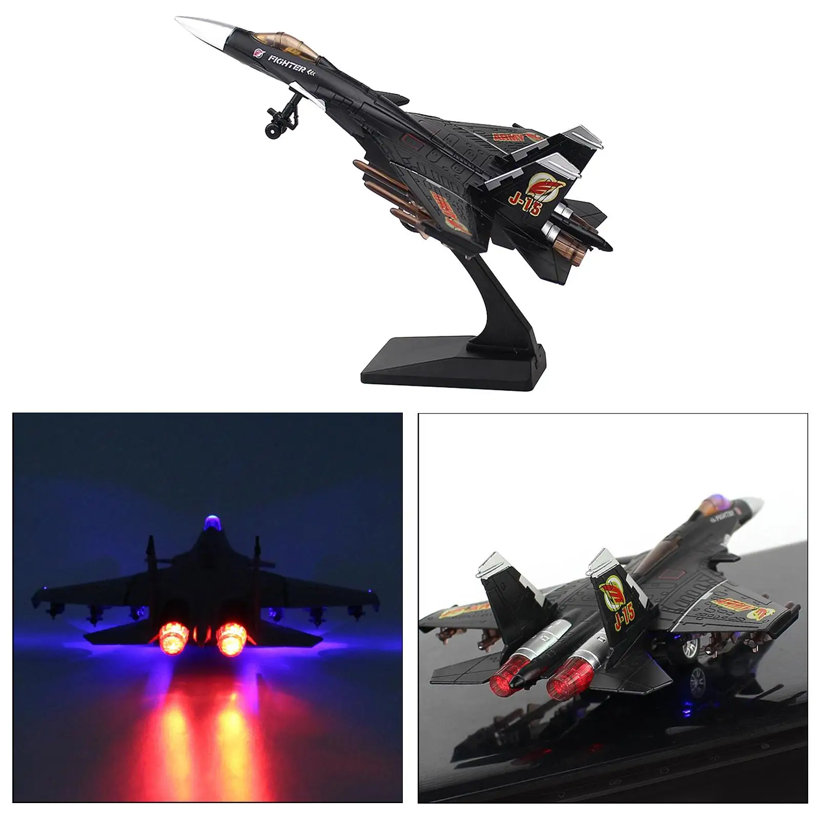 1:100 gevechtsvliegtuigen legering J15 J-20 gevechtsvliegtuigen model 1/100 schaal vliegtuig speelgoed met displaystandaard kleine modelvliegtuigen geschenken