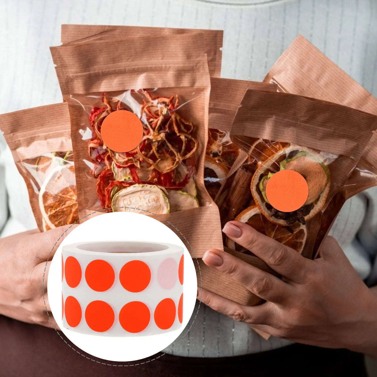 

Fluorescent Label Stickers Roll Lightweight Easy Peel Paste Craft Seal Stickers for Notebook Envelope Party Home Decor