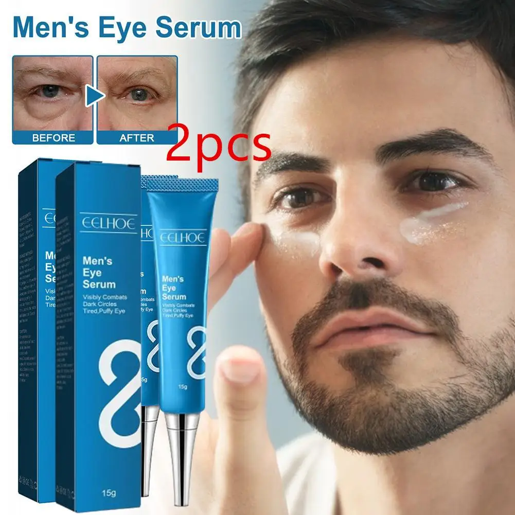 2pcs Men Anti Aging Eye Serum Remove Eye Bag Dark Circle Improve Dryness Eye Skin Anti Puffiness Wrinkle Remover Eye Care Produc