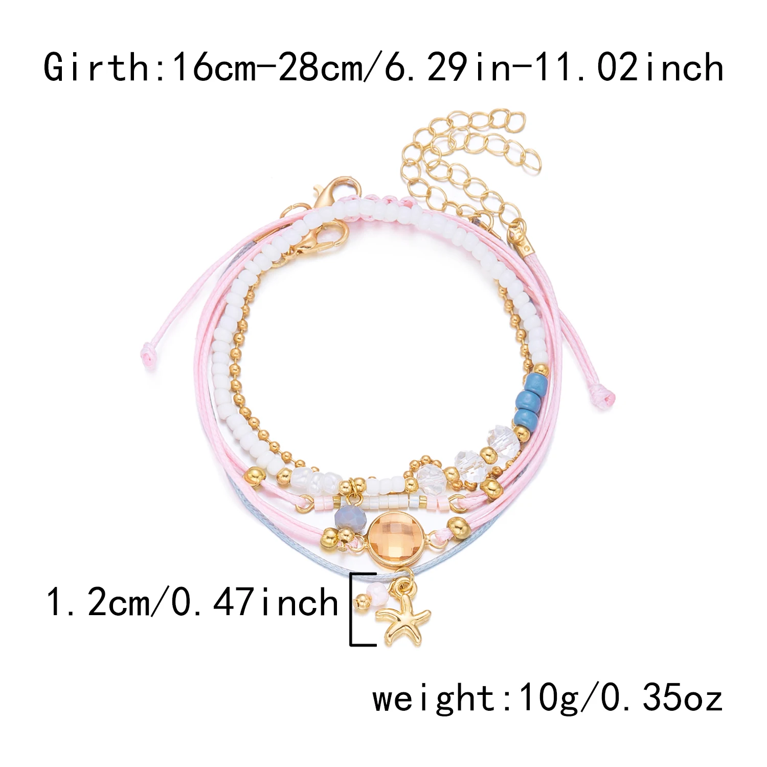 Böhmisches Resort-Stil Muschel-Perlen-Armband für Frauen, Muschel-Seestern-Kies-Armband-Set, Handgefertigter Charm-Schmuck als Geschenk – Detail 8