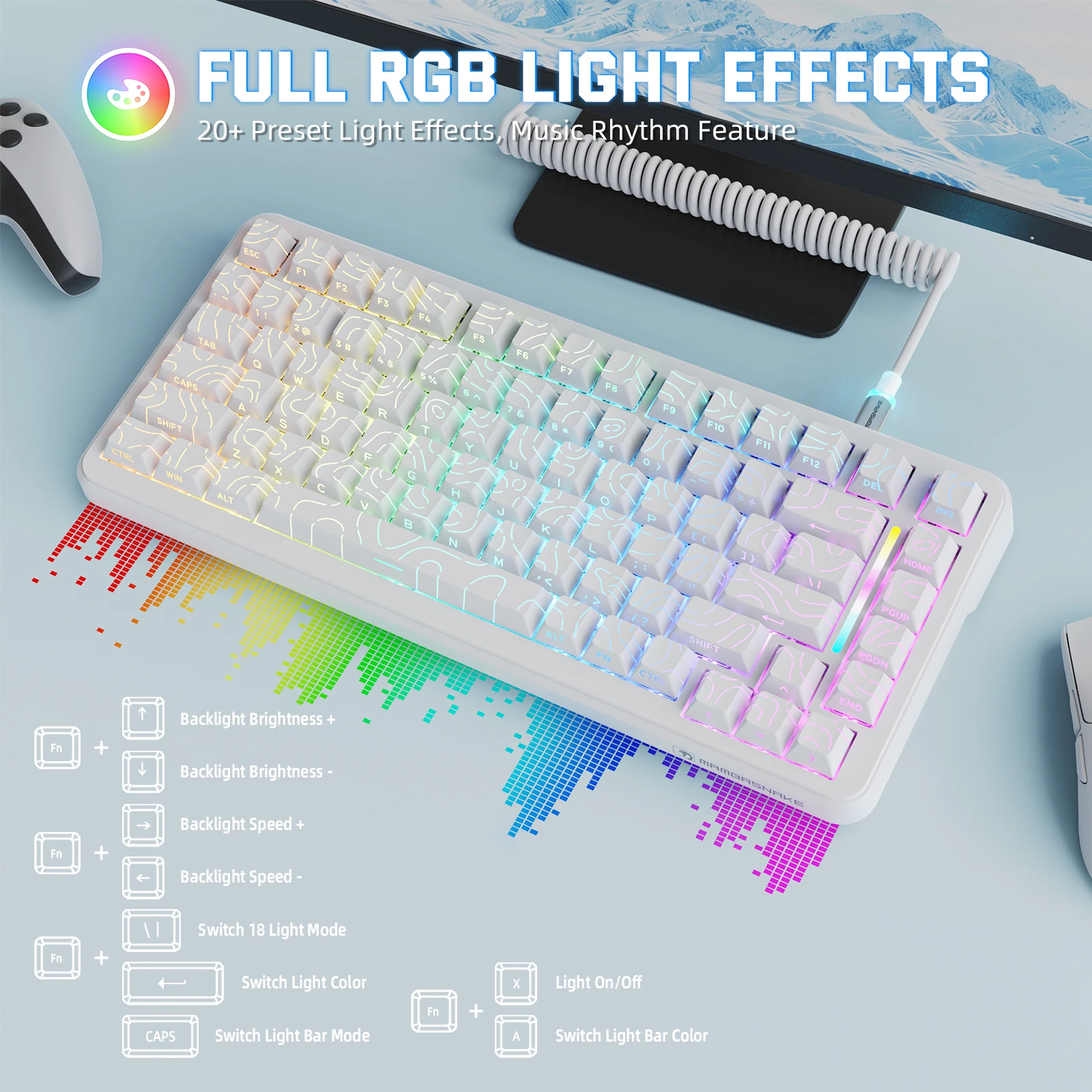 

ATTACK SHARK M82 HE Wireless Rapid Trigger RGB Mechanical Gaming Keyboard with Adjustable Actuation