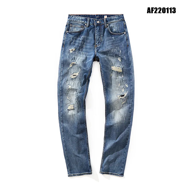 

Washed Patchwork Jeans With Hole Vintage Denim Spring Summer Jeans European American Loose Jeans For Men Newlook Jeans Pants