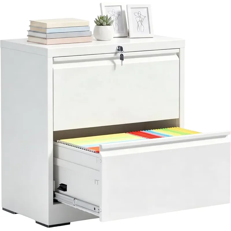 Vertical Steel File Cabinet Full Extension Drawer Office Storage Box for Paper Documents Receipts and Supplies Metal Filing